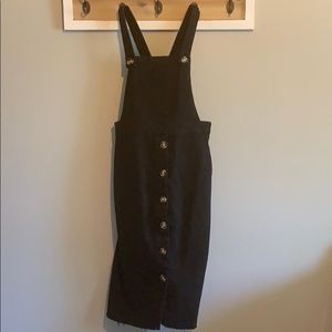 Midi Length Overall Dress With Buttons